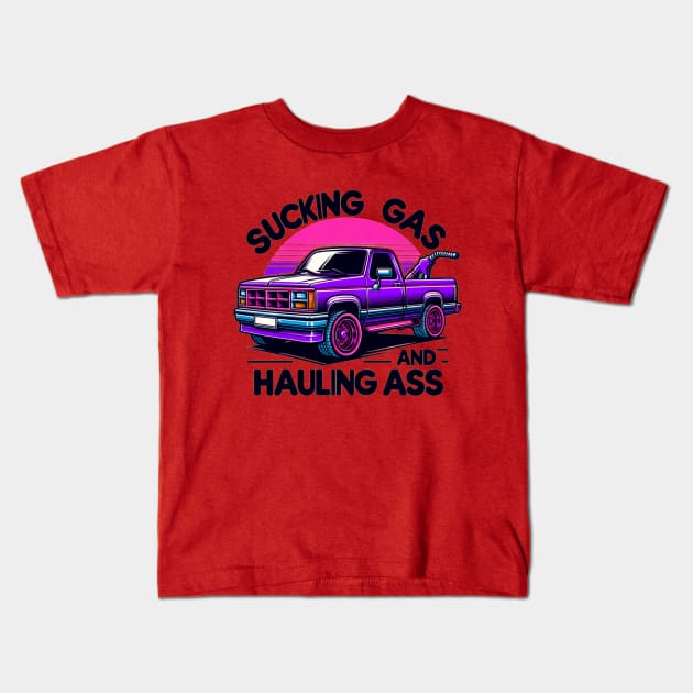 Sucking Gas and Hauling Ass Kids T-Shirt by Maries Papier Bleu